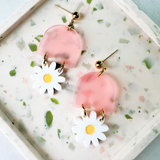 Daisy Chain Brooke Earrings- Coral