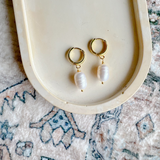 Gold-filled Pearl Huggies