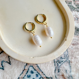 Gold-filled Pearl Huggies