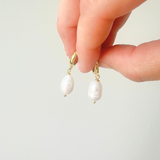 Gold-filled Pearl Huggies