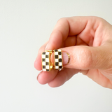 Gold-filled Checked Hoops- Black