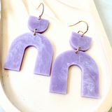 Quartz Ella Earrings- Amethyst