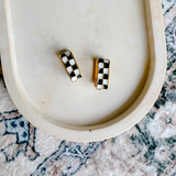 Gold-filled Checked Hoops- Black