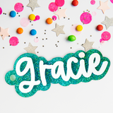 Personalized Glitter Acrylic Keychain