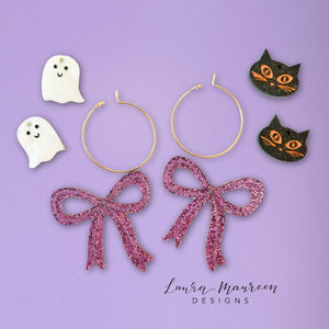 Halloween Mix-and-Match Bow Earrings- Purple