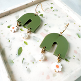 Daisy Chain Gracie Earrings- Olive