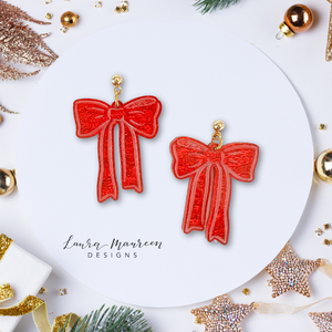 Holiday Shimmer Bow Earrings