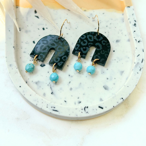 Noir Gracie Earrings- Leopard