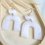 Quartz Ella Earrings- White