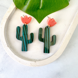 Endless Summer Cactus Earrings- Papaya