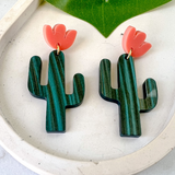 Endless Summer Cactus Earrings- Papaya