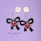 Halloween Mix-and-Match Bow Earrings- Black