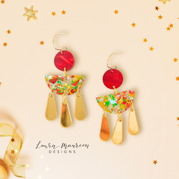 Holiday Glitter Scarlett Earrings