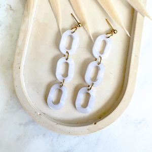 Quartz Maggie Earrings- White