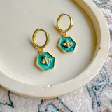 Gold-filled Enamel Bee Huggies