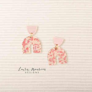 Glitter Party Claire Earrings- Blush & Pink