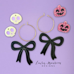 Halloween Mix-and-Match Bow Earrings- Black