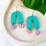 Endless Summer Wavy Gracie Earrings- Aqua