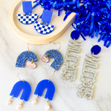 Game Day Betty Earrings- Blue