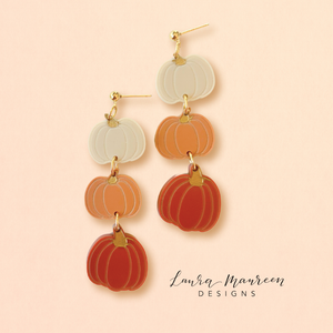 Fall Pumpkin Maggie Earrings- Terra Cotta