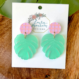 Endless Summer Monstera Earrings- Lavender