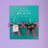 Halloween Mix-and-Match Bow Earrings- Purple