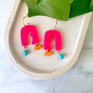 Endless Summer Wavy Gracie Earrings- Hibiscus