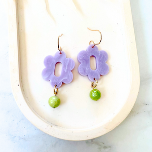 Quartz Elyn Earrings- Amethyst