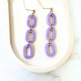 Quartz Maggie Earrings- Amethyst