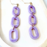 Quartz Maggie Earrings- Amethyst