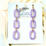 Quartz Maggie Earrings- Amethyst