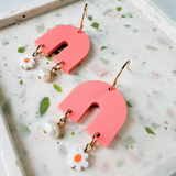 Daisy Chain Gracie Earrings- Coral