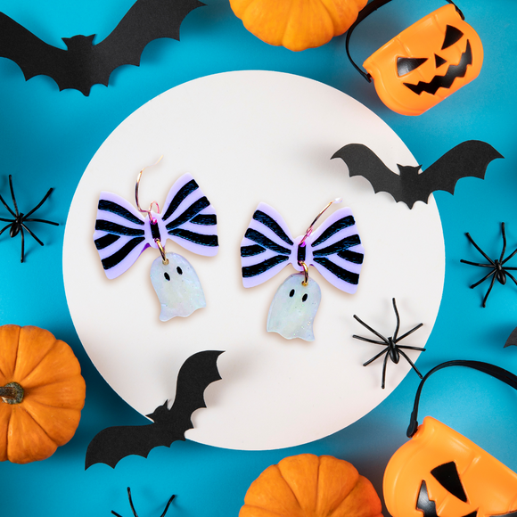 Halloween Bow Ghost Earrings