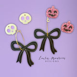 Halloween Mix-and-Match Bow Earrings- Black