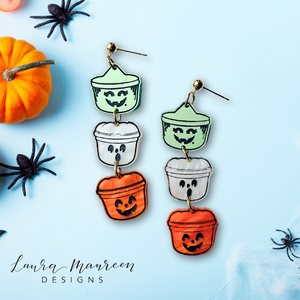 Halloween Boo Bucket Maggie Earrings