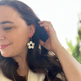 Everyday Flower Hoops- Stone