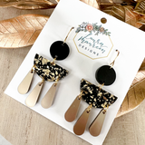 Glitter Party Scarlett Earrings- Black