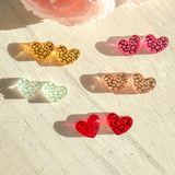 Valentine's- Leopard Heart Studs