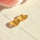 Valentine's- Leopard Heart Studs