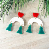 Holiday O Christmas Tree Arch Earrings