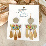 Glitter Party Scarlett Earrings- Gold