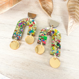 Glitter Party Devon Earrings- Gold