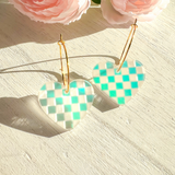 Valentine's- Checkered Heart Hoops