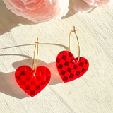 Valentine's- Checkered Heart Hoops