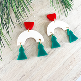 Holiday O Christmas Tree Arch Earrings