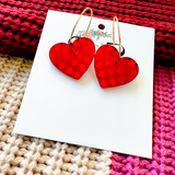 Valentine's- Checkered Heart Hoops