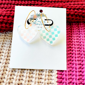 Valentine's- Checkered Heart Hoops