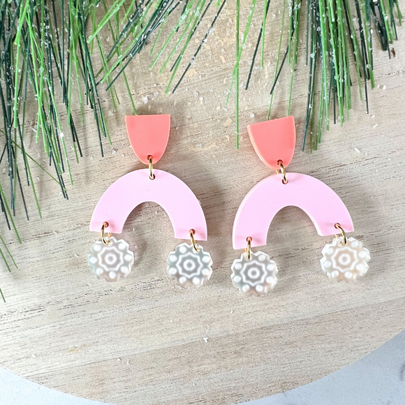 Holiday Snowflake Arc Earrings