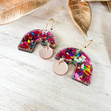 Glitter Party Etta Earrings- Magenta