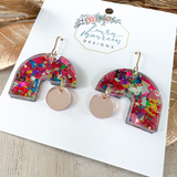 Glitter Party Etta Earrings- Magenta